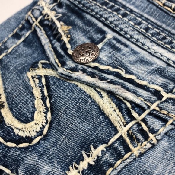 VINTAGE SILVER AIKO LOW STRAIGHT JEANS 30x34 🦋 - Picture 11 of 11